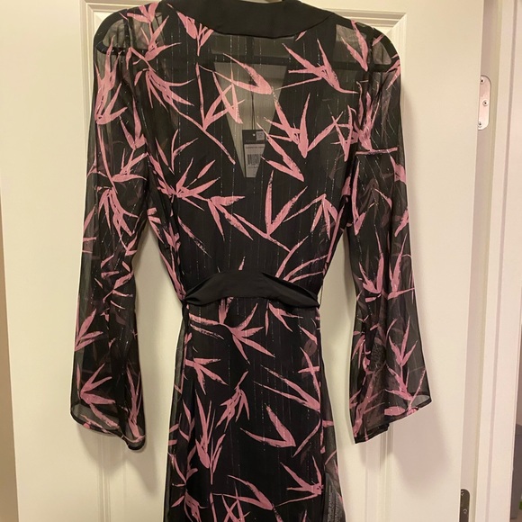 NEW w tags BCBGMAXAZRIA lilac print robe  dress - Picture 7 of 11